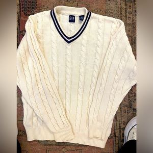 GAP  V Neck 100% Cotton knit sweater -varsity— CHECK SALE PRICE